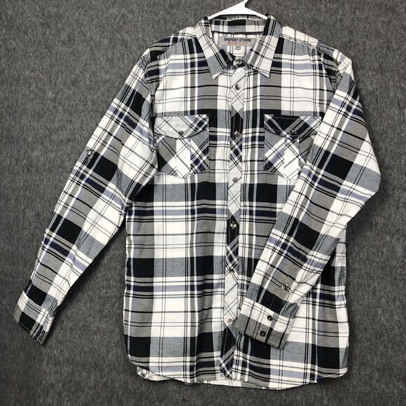 AMONGST OTHERS Shirt Mens 2XL Western Plaid Black White American Legacy L/SLV - Picture 1 of 6